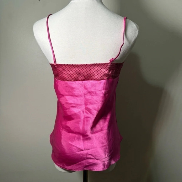 Vintage satin polkadot Barbie pink tank top M coquette pin up Fairycore - Picture 4 of 5